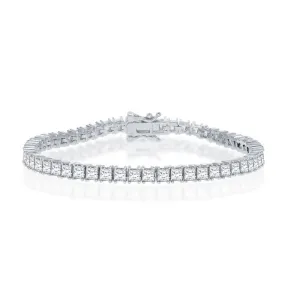 Classic Jewelry Sterling Silver 3mm Square Tennis Bracelet, 7.5"