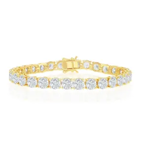 Classic Jewelry Sterling Silver 6mm Prong-Set Round CZ Tennis Bracelet, 7.5"
