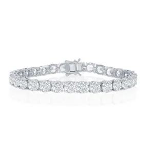 Classic Jewelry Sterling Silver 6mm Prong-Set Round CZ Tennis Bracelet, 7.5"