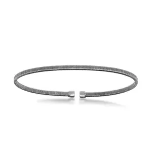 Classic Jewelry Sterling Silver Black Rhodium Wire Designer Bangle