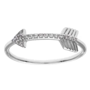 Classic Jewelry Sterling Silver CZ Arrow Ring - W-9858