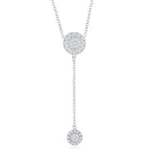 Classic Jewelry Sterling Silver CZ Circle with Y Design Necklace