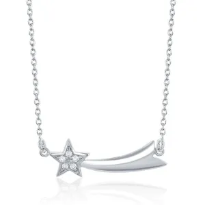 Classic Jewelry Sterling Silver CZ Shooting Star Necklace