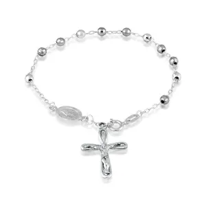 Classic Jewelry Sterling Silver Disco Balls Rosary Bracelet