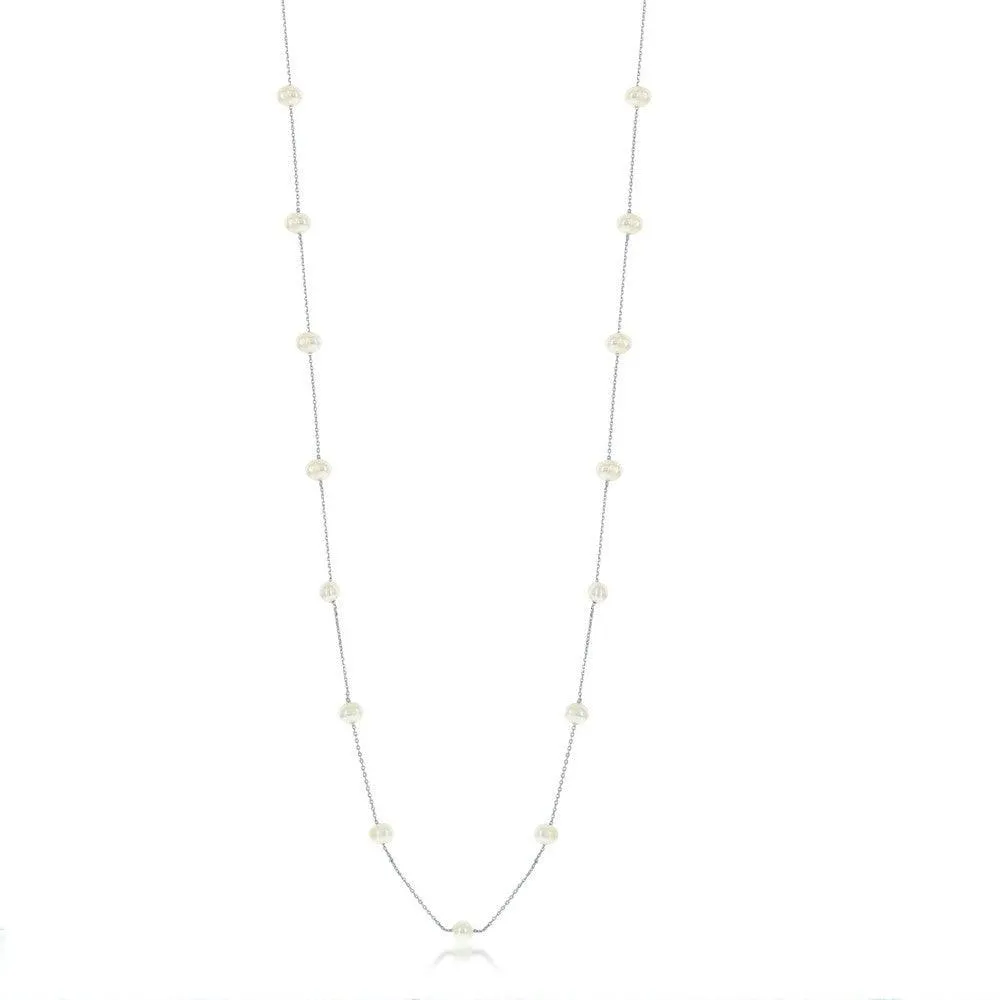 Classic Jewelry Sterling Silver Freshwater Pearls By The Yard Necklace