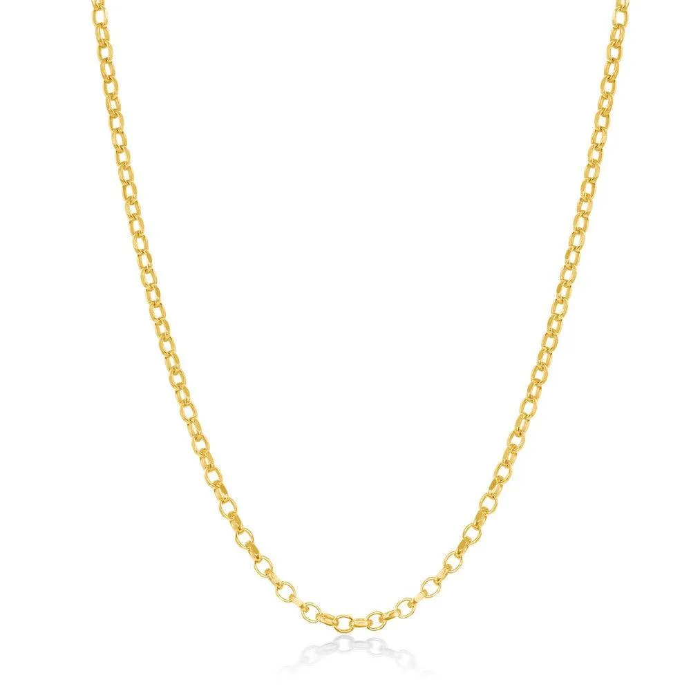 Classic Jewelry Sterling Silver Gold Plated Diamond-Cut Rolo Chain