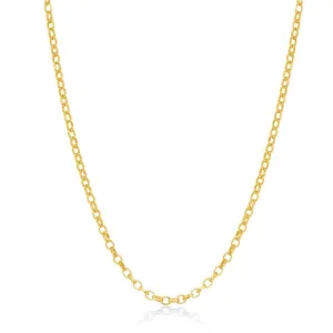 Classic Jewelry Sterling Silver Gold Plated Diamond-Cut Rolo Chain