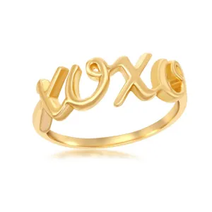 Classic Jewelry Sterling Silver GP XOXO Ring - W-9827