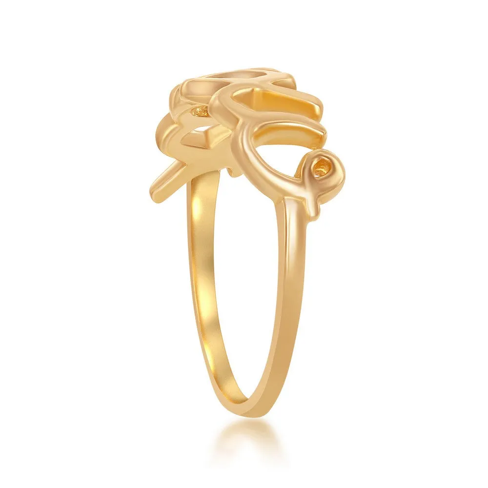 Classic Jewelry Sterling Silver GP XOXO Ring - W-9827