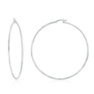 Classic Jewelry Sterling Silver High-Polished Hoop Earrings, 2 x 70 mm