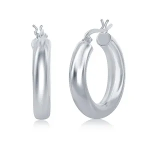 Classic Jewelry Sterling Silver High-Polished Hoop Earrings, 5 x 25 mm