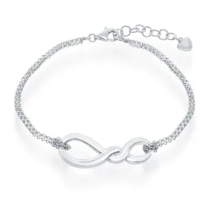 Classic Jewelry Sterling Silver Infinity Knot Double Strand Bracelet, 7"