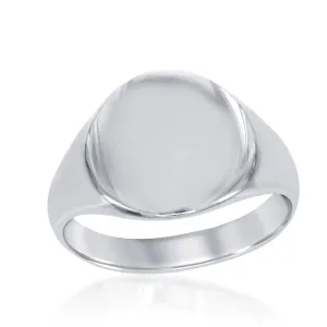 Classic Jewelry Sterling Silver Large Shiny Oval Ring - W-1651