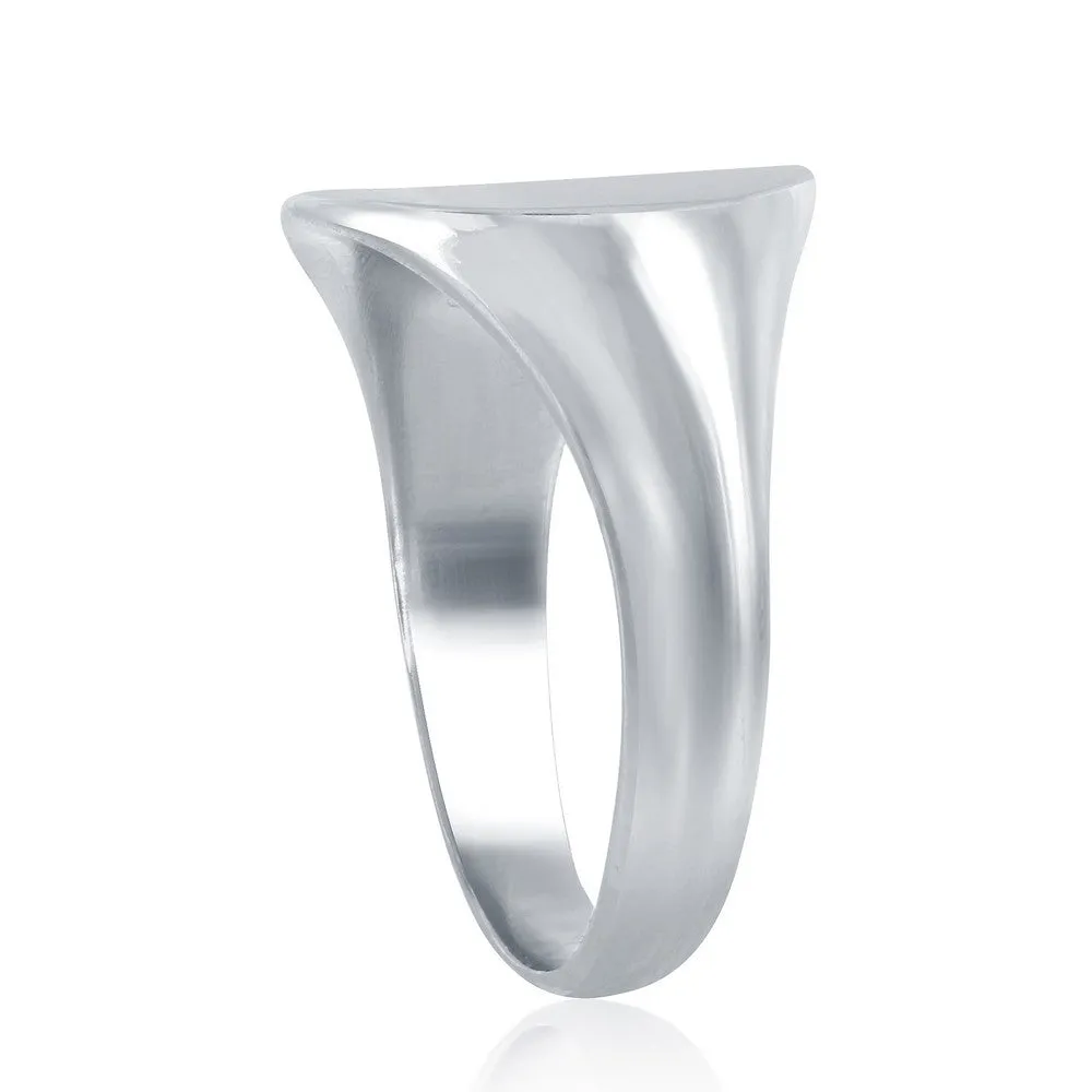 Classic Jewelry Sterling Silver Large Shiny Oval Ring - W-1651