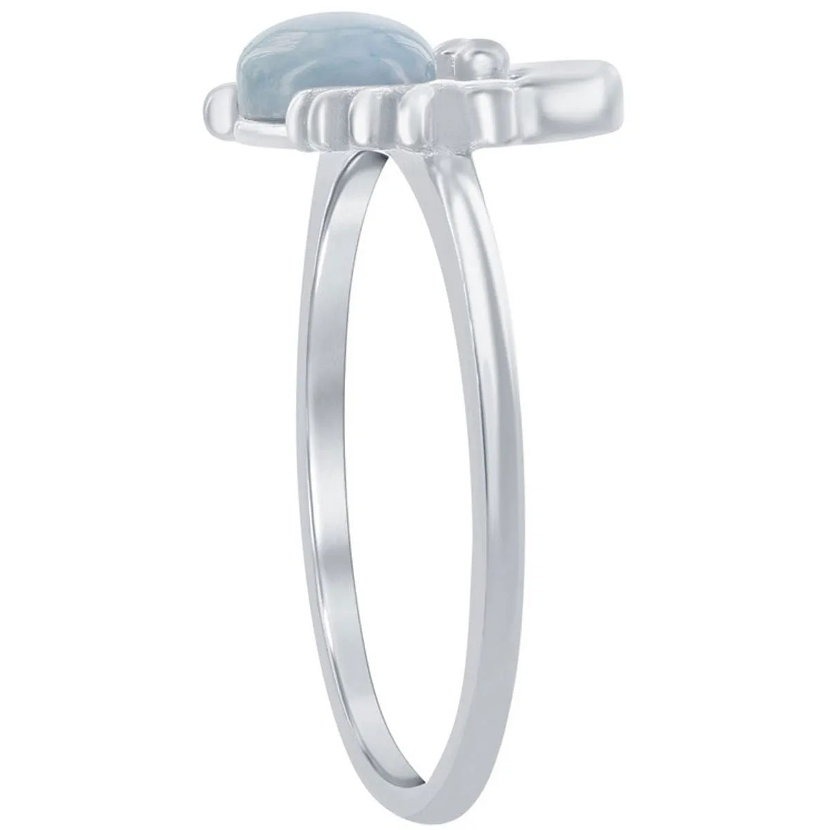 Classic Jewelry Sterling Silver Larimar Crab Ring, Size 9