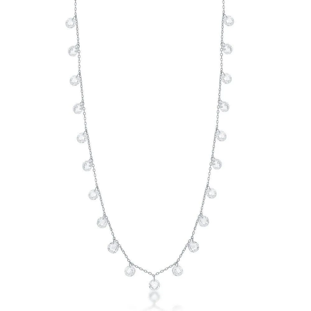 Classic Jewelry Sterling Silver Linked Cubic Zirconia Necklace