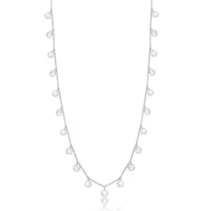 Classic Jewelry Sterling Silver Linked Cubic Zirconia Necklace