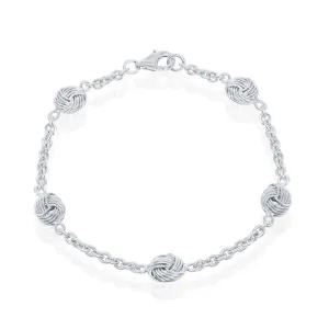 Classic Jewelry Sterling Silver Love Knot Linked Bracelet, 7.25"