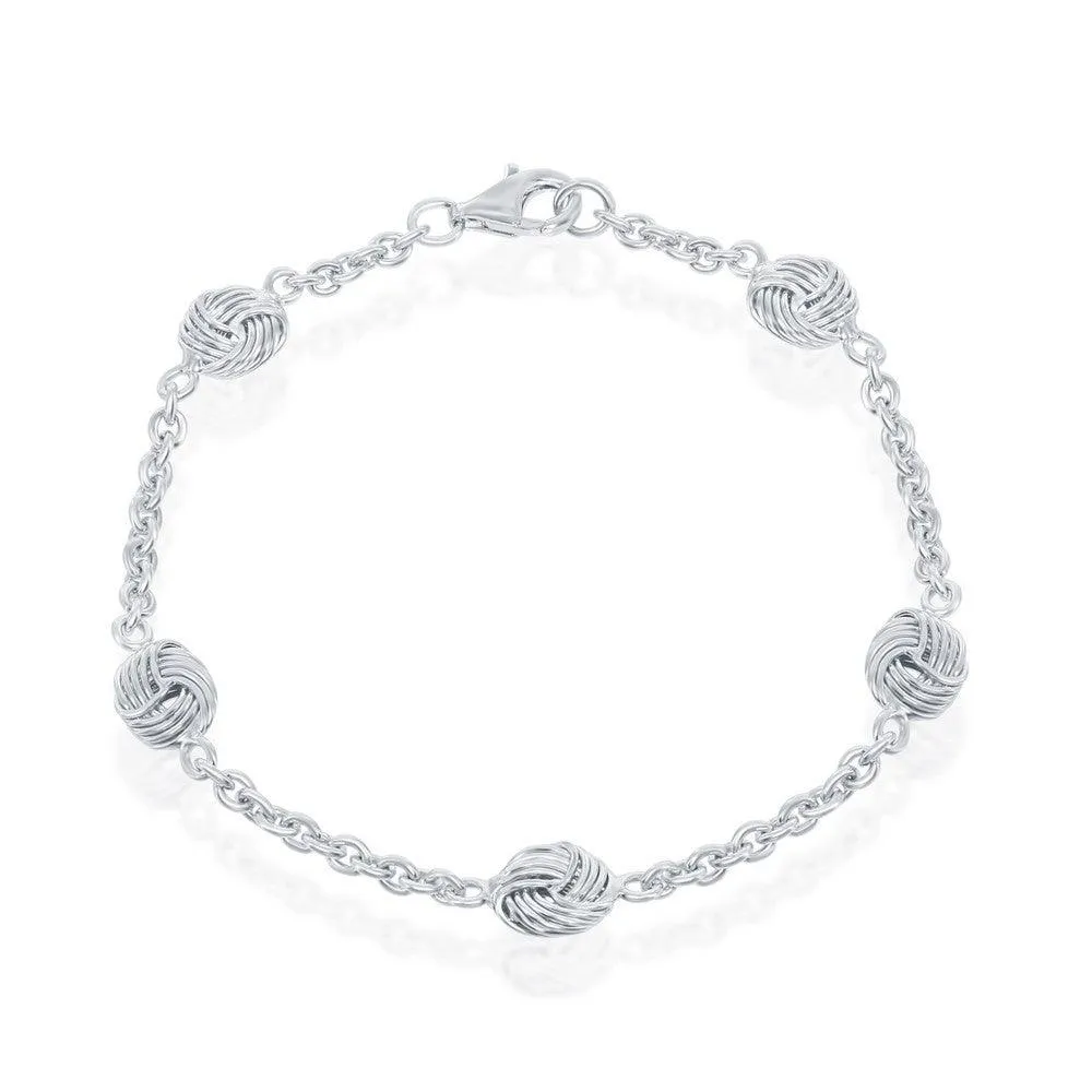 Classic Jewelry Sterling Silver Love Knot Linked Bracelet, 7.25"