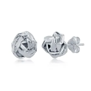 Classic Jewelry Sterling Silver Love Knot Stud Earrings