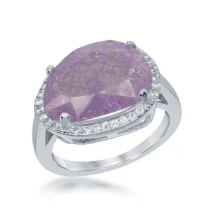 Classic Jewelry Sterling Silver Oval Light Pink Ice CZ Ring, Size 7