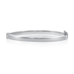 Classic Jewelry Sterling Silver Plain Hinged Bangle