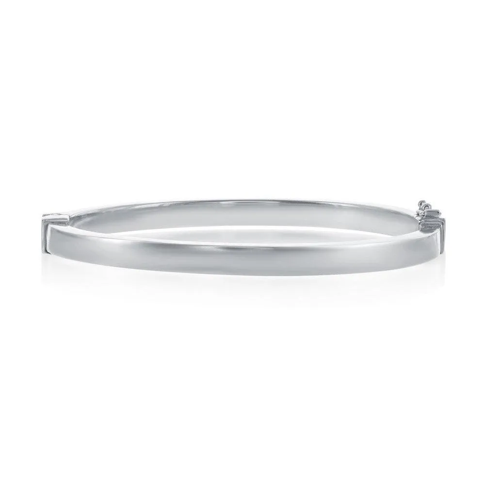 Classic Jewelry Sterling Silver Plain Hinged Bangle