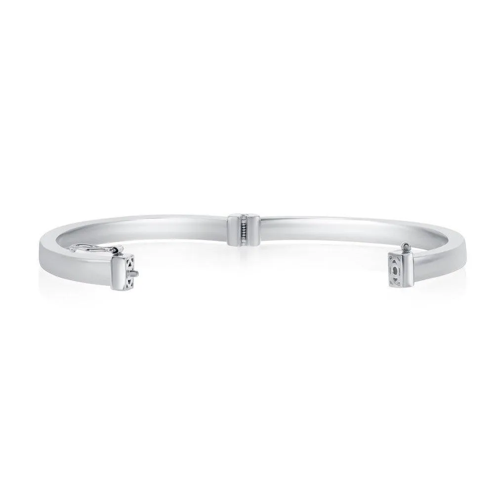 Classic Jewelry Sterling Silver Plain Hinged Bangle