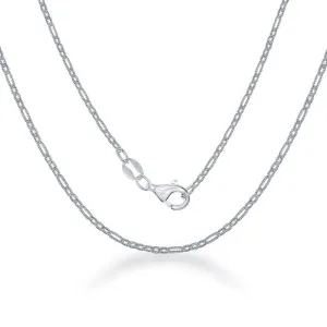 Classic Jewelry Sterling Silver Rectangle and Circle Open Link Chain, 18"
