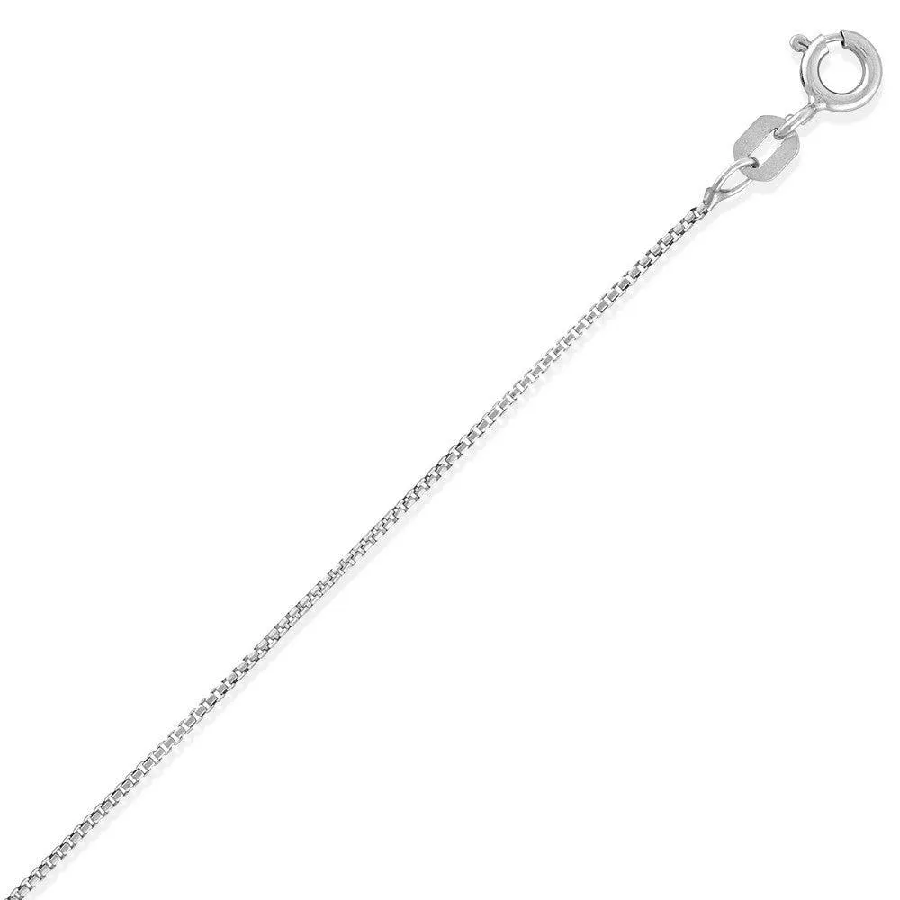 Classic Jewelry Sterling Silver Rhodium Plated 0.85mm Round Box Chain, 16"