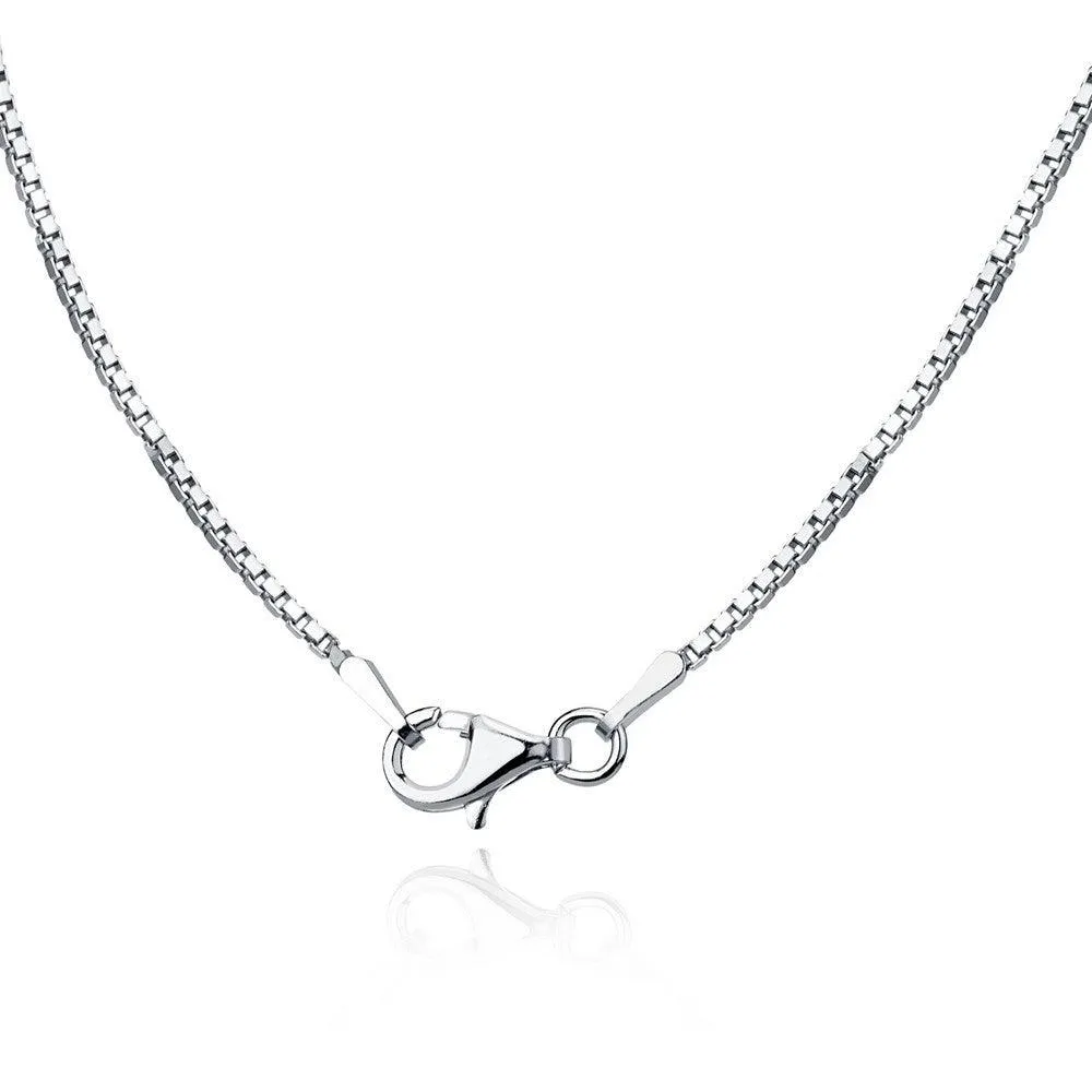 Classic Jewelry Sterling Silver Rhodium Plated 1.0mm Rhodium Box Chain, 16"