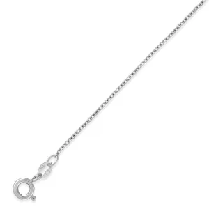 Classic Jewelry Sterling Silver Rhodium Plated 1.3mm Cable Chain, 18