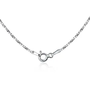 Classic Jewelry Sterling Silver Rhodium Plated 1.3mm Twisted Box Chain, 24"
