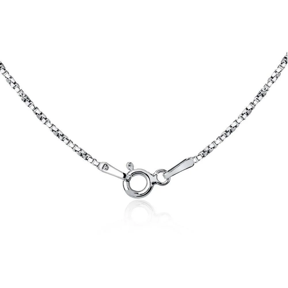 Classic Jewelry Sterling Silver Rhodium Plated 1.3mm Twisted Box Chain, 24"
