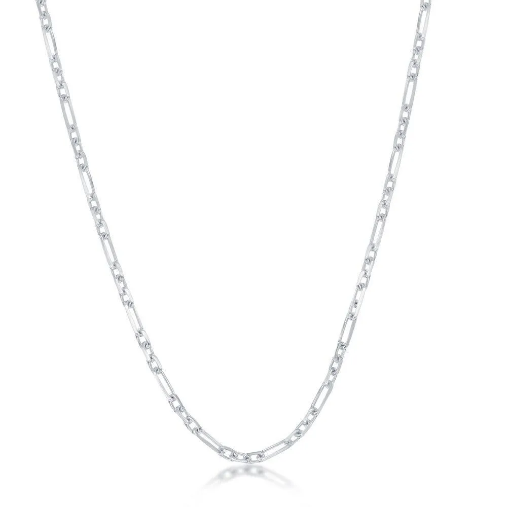 Classic Jewelry Sterling Silver Rhodium Plated 2mm Anchor Chain, 18"