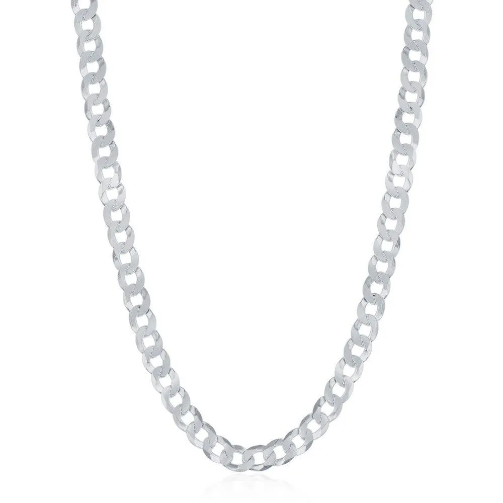 Classic Jewelry Sterling Silver Rhodium Plated 3.45mm Cuban Chain, 20"