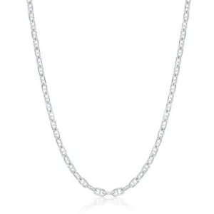 Classic Jewelry Sterling Silver Rhodium Plated 3.6mm Anchor Marina Chain, 20"