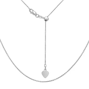 Classic Jewelry Sterling Silver Rhodium Plated Adjustable Rolo Chain