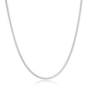 Classic Jewelry Sterling Silver Rhodium Plated Curb Chain, 18"