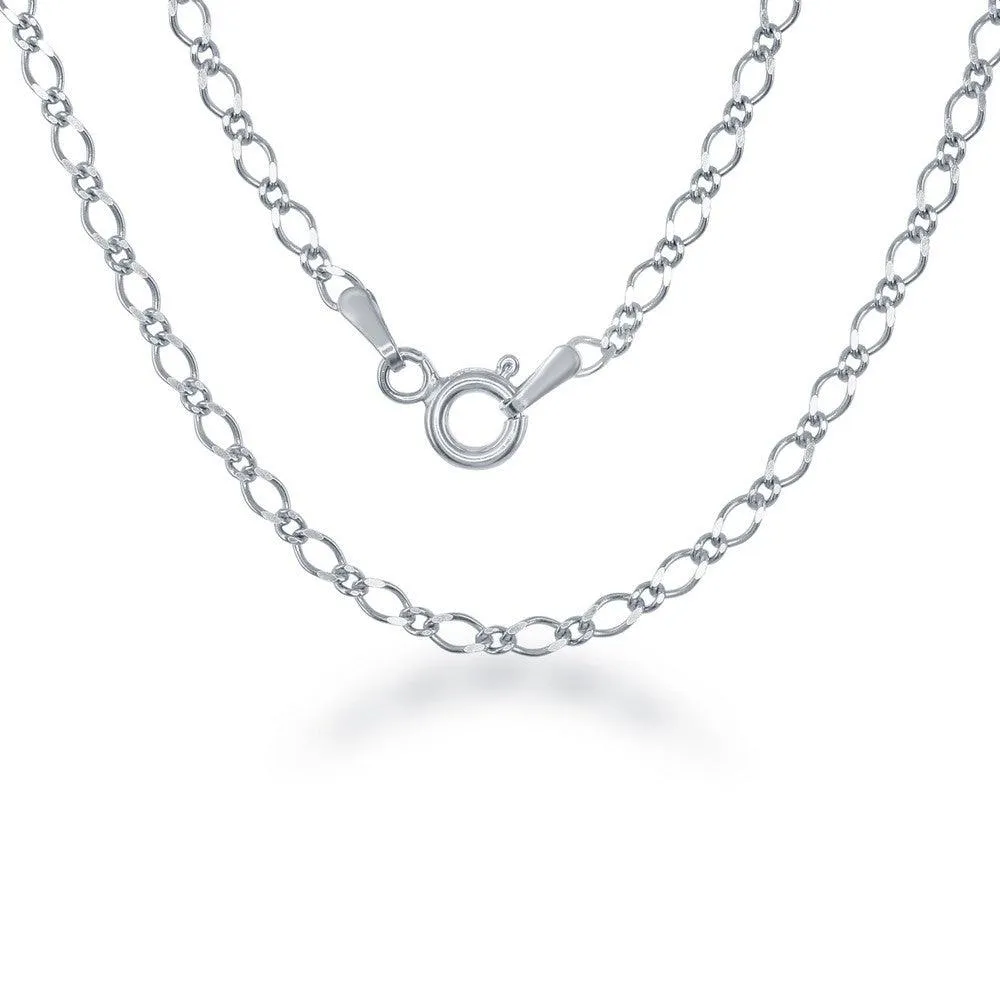 Classic Jewelry Sterling Silver Rhodium Plated Fancy Link Chain, 20"