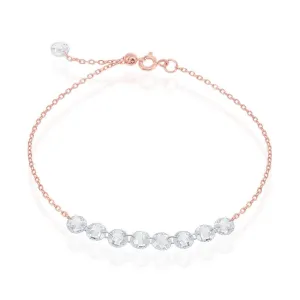 Classic Jewelry Sterling Silver Rose Gold Plated Linked CZ Bracelet