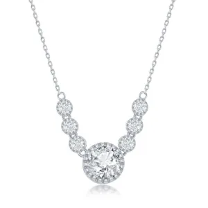 Classic Jewelry Sterling Silver Round Cubic Zirconia Necklace