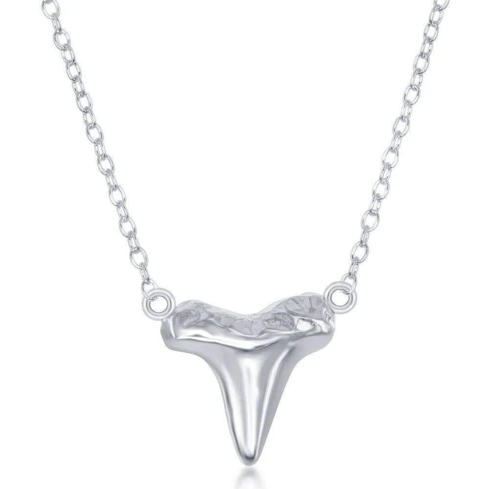 Classic Jewelry Sterling Silver Shark Tooth Design Necklace