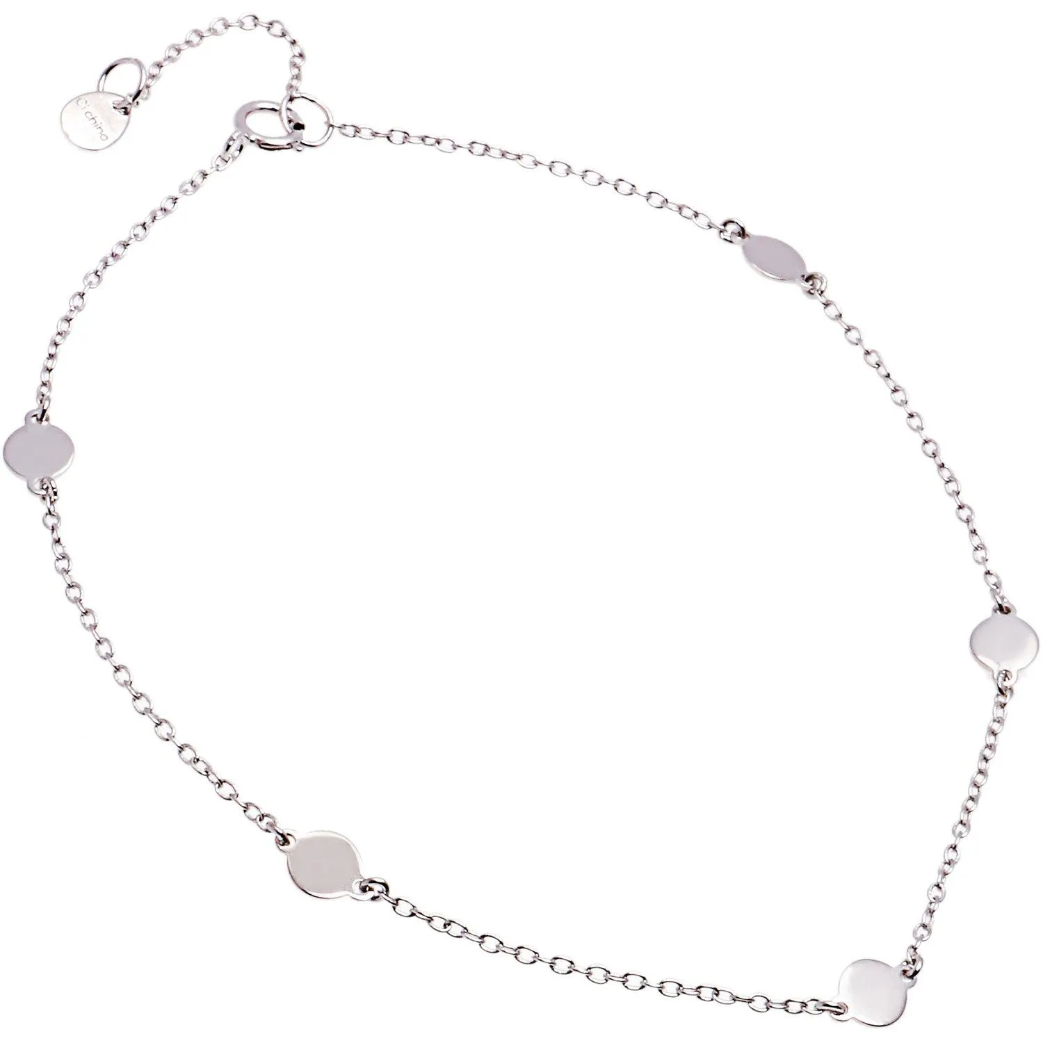 Classic Jewelry Sterling Silver Shiny Flat Circle Anklet