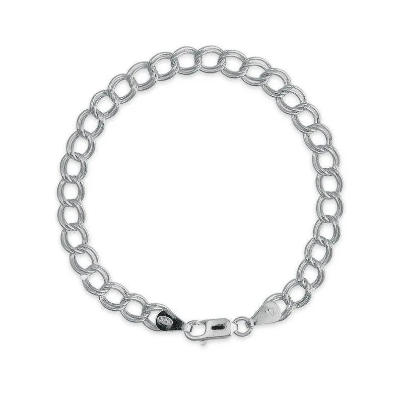 Classic Jewelry Sterling Silver Twin Charm Bracelet, 7"