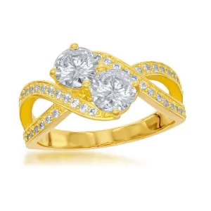 Classic Jewelry Sterling Silver Us2gether GP Open Side CZ Ring - W-1694