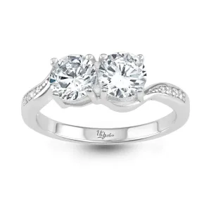 Classic Jewelry Sterling Silver Us2gether Side by Side Two-Stone Ring - W-1688