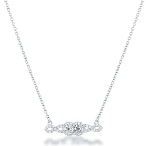 Classic Jewelry Sterling Silver Us2gether Two-Stone CZ Center Necklace