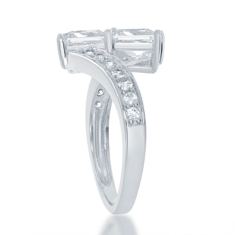 Classic Jewelry Sterling Silver Us2gether Two-Stone Overlapping CZ Ring - W-1675