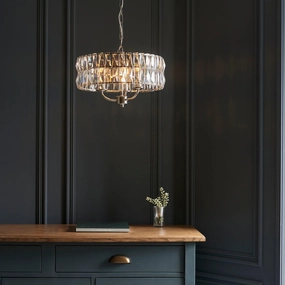 Clifton 3 Light Nickel & Clear Cut Glass Pendant simple ceiling design light